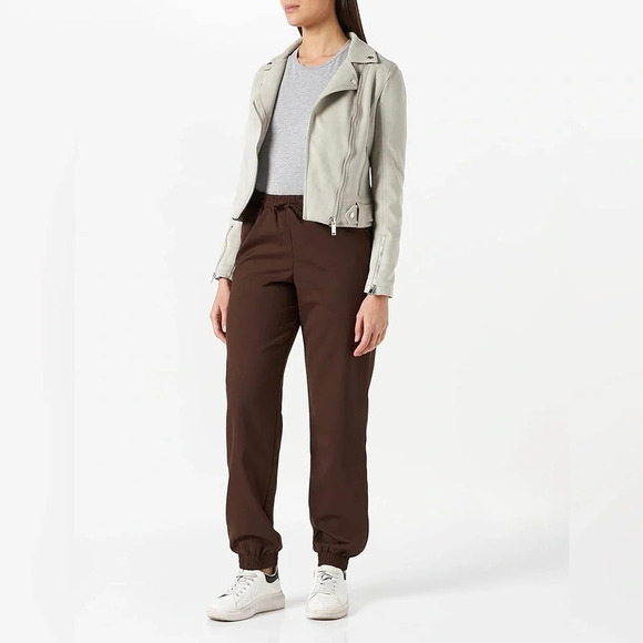 JJXX Women's Jxbelle Brown Wool  Pant / Trousers w Pockets - Picture 1 of 11